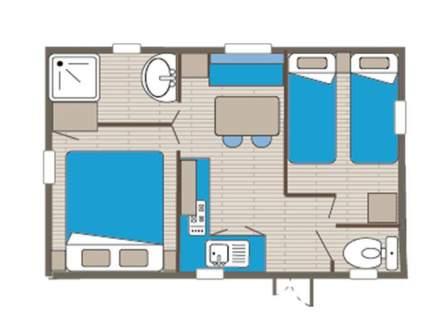 Mobil home classique 2 chambres